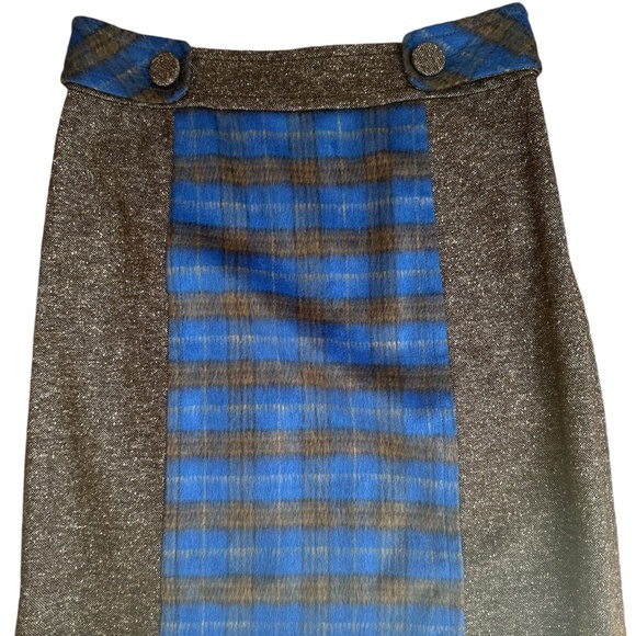 Christian Francis Roth Women's Gray & Blue Mixed Pattern Skirt Size 4 - Picture 1 of 3